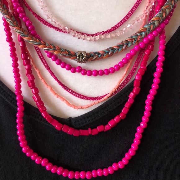 Beya Pink Beaded Necklace and Earring Set - Picture 5 of 6